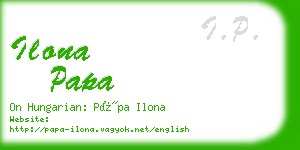 ilona papa business card